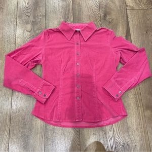 Vintage Pink Corduroy Long Sleeve Button Up